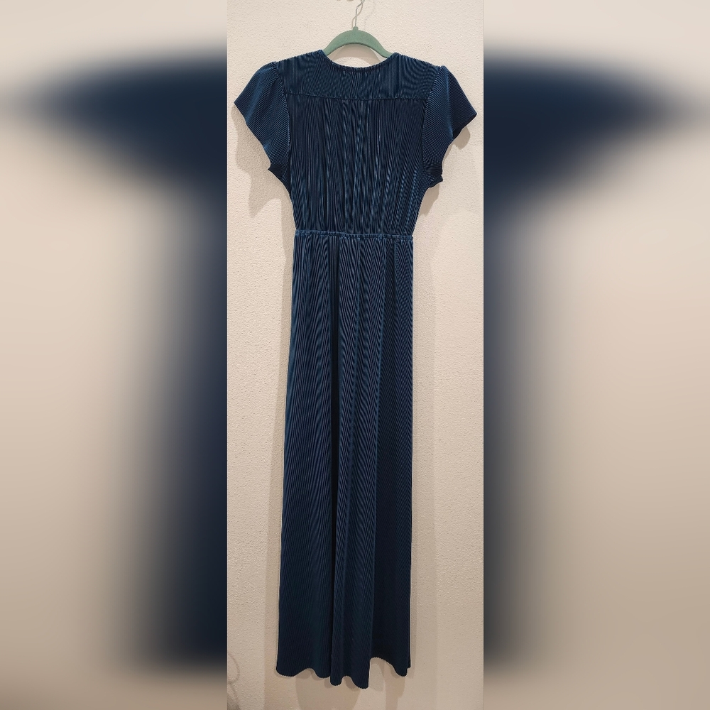 Baltic Born Deep Teal Blue Velvet Maxi Dress - Picture 5 of 5